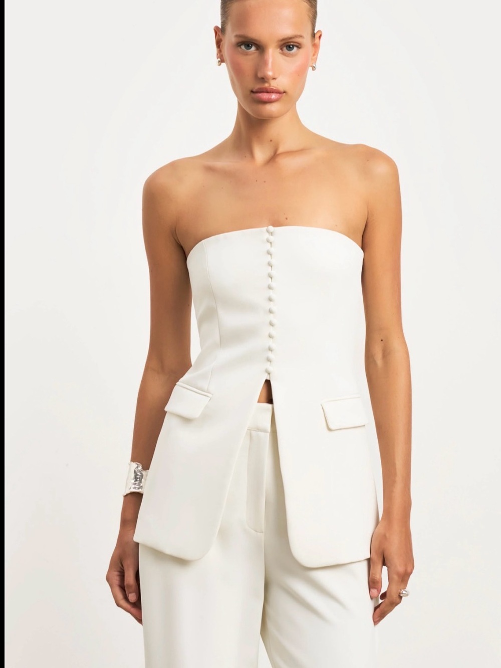 BOA (Because of Alice) strapless peplum bodice and trousers